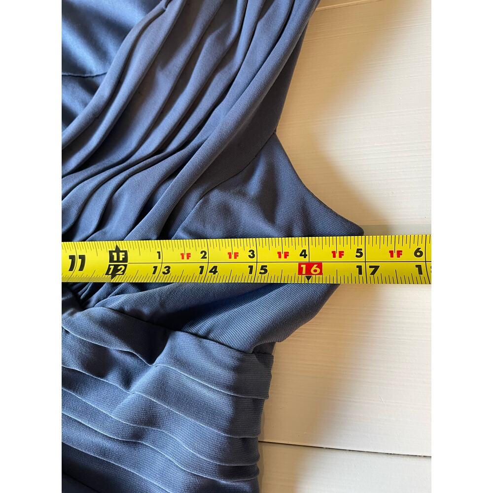 Patra Special Occasion Dress Sz 6 Blue Tiered Beaded V-Neck Sleeveless Elegant - Picture 10 of 11